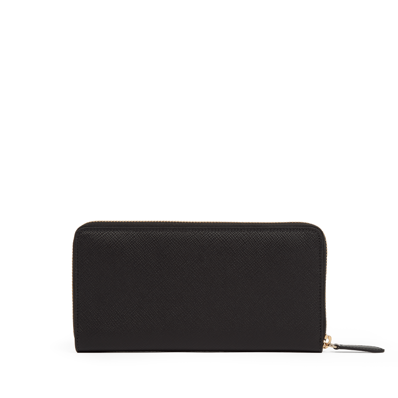 Large Zip Around Purse in Panama in black | Smythson Large Zip Around Purse in Panama in black | Smythson